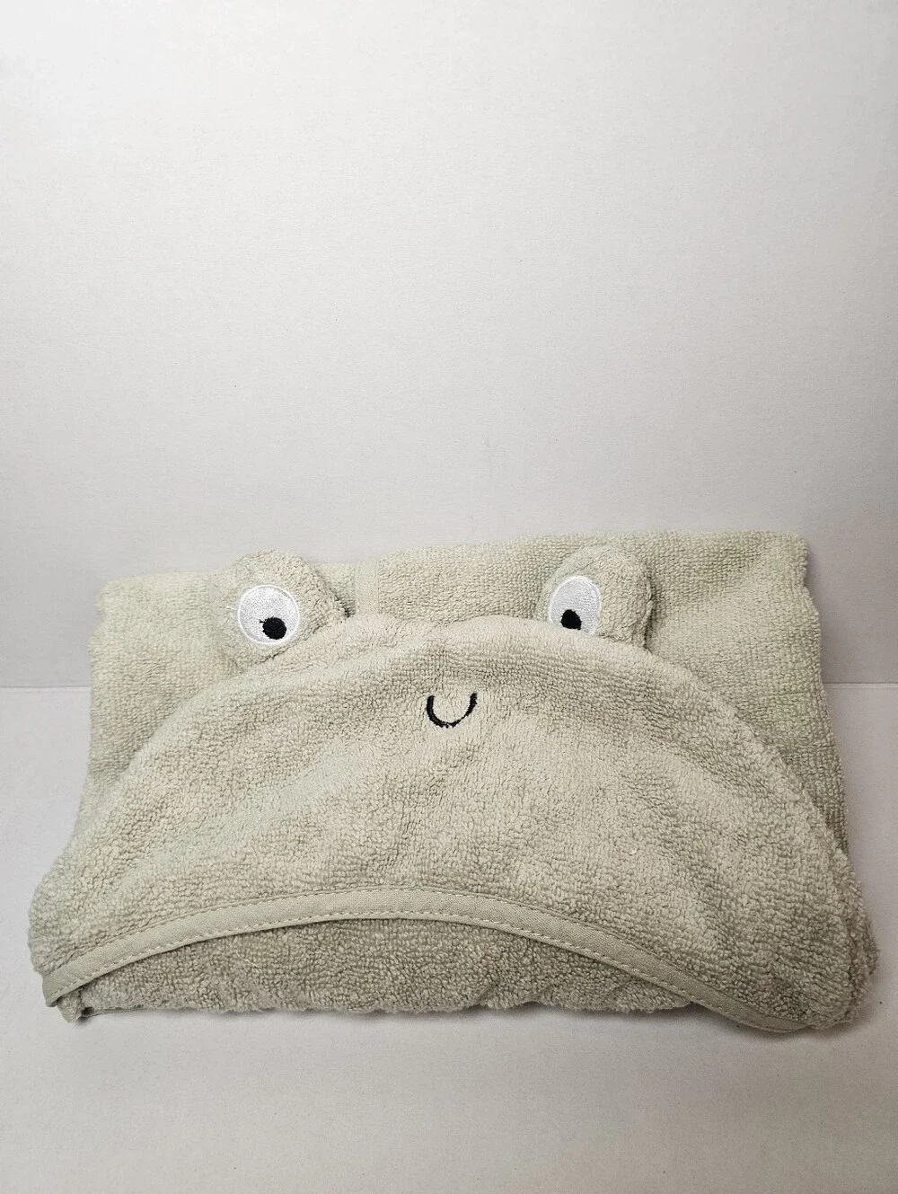 100% Organic Cotton Terry Kids Hooded Bath Towel with Frog Design Age 0-12 Month